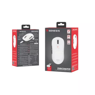 Genesis herní myš ZIRCON 660/Herní/Optická/12 000 DPI/Drátové/Bezdrátové/Bílá Genesis herní myš ZIRCON 660/Herní/Optická/12 000 DPI/Drátové/Bezdrátové/Bílá