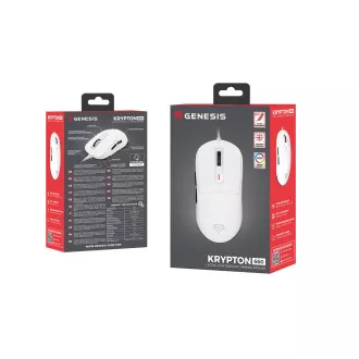 Genesis herní myš KRYPTON 660/Herní/Optická/12 000 DPI/Drátové USB-A/Bílá Genesis herní myš KRYPTON 660/Herní/Optická/12 000 DPI/Drátové USB-A/Bílá