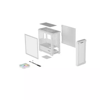 Počítačová skříň Genesis IRID 503 ARGB LITE/Mini Tower/Transpar./Bílá