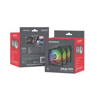Ventiátor Genesis OXAL 120 ARGB, 3-Pack, černý Ventiátor Genesis OXAL 120 ARGB, 3-Pack, černý
