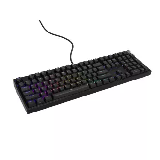 Herní mechanická klávesnice Genesis THOR 404/RGB/Gateron Yellow Pro/Drátové USB-A/US layout/Černá