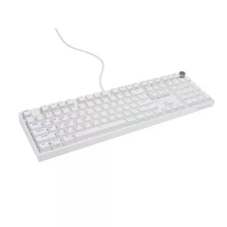 Herní mechanická klávesnice Genesis THOR 404/RGB/Gateron Yellow Pro/Drátové USB-A/US layout/Bílá