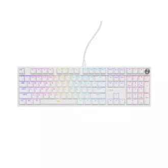 Herní mechanická klávesnice Genesis THOR 404/RGB/Gateron Yellow Pro/Drátové USB-A/US layout/Bílá