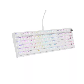 Herní mechanická klávesnice Genesis THOR 404/RGB/Gateron Yellow Pro/Drátové USB-A/US layout/Bílá