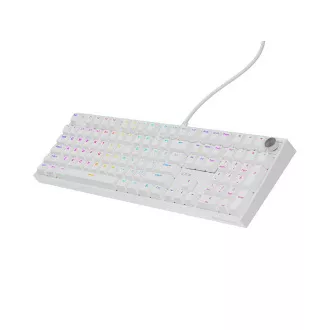 Herní mechanická klávesnice Genesis THOR 404/RGB/Gateron Yellow Pro/Drátové USB-A/US layout/Bílá