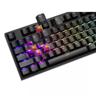 Herní mechanická klávesnice Genesis THOR 404/RGB/Outemu Peach Silent/Drátové USB-A/US layout/Černá Herní mechanická klávesnice Genesis THOR 404/RGB/Outemu Peach Silent/Drátové USB-A/US layout/Černá