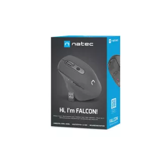 Natec optická myš FALCON/Kancelářská/Optická/Pro praváky/3 200 DPI/Bezdrátové Bluetooth/Černá