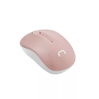 Natec optická myš TOUCAN/1600 DPI/Cestovní/Optická/1 600 DPI/Bezdrátová USB/Bílá-růžová