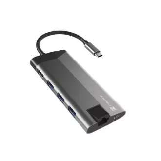 Natec multiport adaptér FOWLER PLUS HUB 8v1, USB 3.0 3X, HDMI 4K, USB-C PD, RJ45, SD, MICRO Natec multiport adaptér FOWLER PLUS HUB 8v1, USB 3.0 3X, HDMI 4K, USB-C PD, RJ45, SD, MICRO