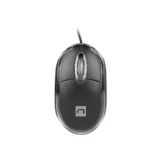 Natec optická myš VIREO 2/1000 DPI/Kancelářská/Optická/1 000 DPI/Drátová USB/Černá