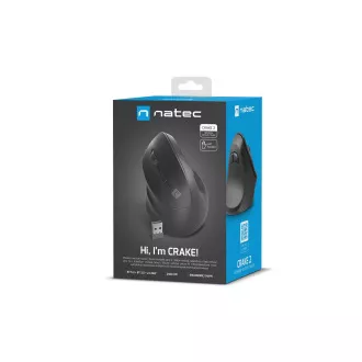 Natec CRAKE 2/Kancelářská/Optická/Pro leváky/2 400 DPI/USB+BT/Černá Natec CRAKE 2/Kancelářská/Optická/Pro leváky/2 400 DPI/USB+BT/Černá