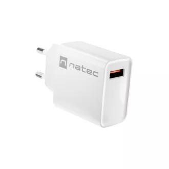 Universální nabíječka Natec RIBERA 18W 1X USB-A, bílá Universální nabíječka Natec RIBERA 18W 1X USB-A, bílá