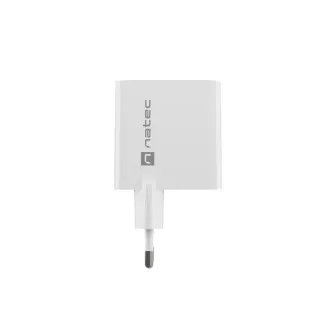 Univerzální USB nabíječka Natec RIBERA GaN 45W, 1X USB-A, 1X USB-C, bílá Univerzální USB nabíječka Natec RIBERA GaN 45W, 1X USB-A, 1X USB-C, bílá
