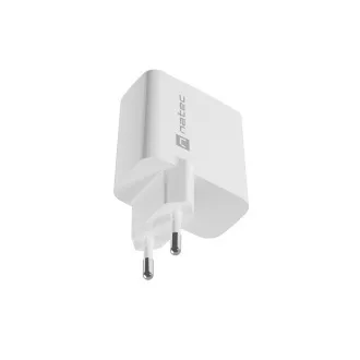 Univerzální USB nabíječka Natec RIBERA GaN 45W, 1X USB-A, 1X USB-C, bílá Univerzální USB nabíječka Natec RIBERA GaN 45W, 1X USB-A, 1X USB-C, bílá