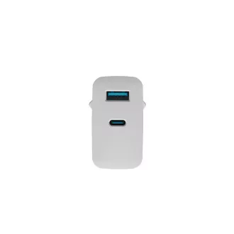 Univerzální USB nabíječka Natec RIBERA GaN 45W, 1X USB-A, 1X USB-C, bílá Univerzální USB nabíječka Natec RIBERA GaN 45W, 1X USB-A, 1X USB-C, bílá