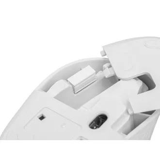 Myš Natec STORK/Kancelářská/Optická/1 600 DPI/Bezdrátová USB/Bílá