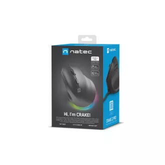 Vertikální myš Natec CRAKE 2 PRO/Vertikální/Optická/Pro praváky/12 400 DPI/Drátové USB-A/Černá Vertikální myš Natec CRAKE 2 PRO/Vertikální/Optická/Pro praváky/12 400 DPI/Drátové USB-A/Černá