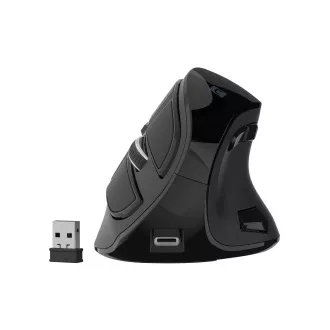 Vertikální bezdrátová myš Natec EUPHONIE PRO/Vertikální/Blue Sense/Pro praváky/4 000 DPI/USB+BT/Čern