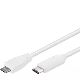 PremiumCord USB-C/male - USB 2.0 Micro-B/Male, bílý, 0,6m PremiumCord USB-C/male - USB 2.0 Micro-B/Male, bílý, 0,6m