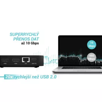 i-tec USB-C Dual HDMI Docking Station with Power Delivery 100W + i-tec Universal Charger 100W