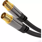 PremiumCord TV antenní HQ propojovací kabel M/F 75Ohm (135dB) 4x stíněný 1,5m