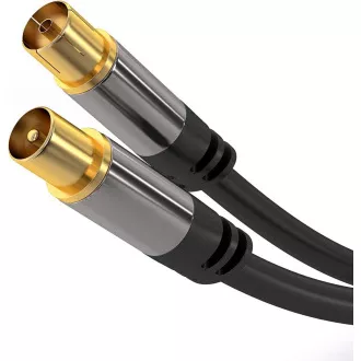 PremiumCord TV antenní HQ propojovací kabel M/F 75Ohm (135dB) 4x stíněný 1,5m PremiumCord TV antenní HQ propojovací kabel M/F 75Ohm (135dB) 4x stíněný 1,5m