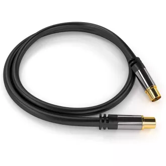 PremiumCord TV antenní HQ propojovací kabel M/F 75Ohm (135dB) 4x stíněný 1,5m PremiumCord TV antenní HQ propojovací kabel M/F 75Ohm (135dB) 4x stíněný 1,5m