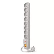 Acar S8 1,5m kabel, 8 zásuvek, šedá