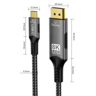 PremiumCord USB-C na DP 1.4, 2m PremiumCord USB-C na DP 1.4, 2m