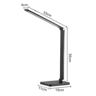Platinet PDL888B stolní LED lampa 10W stmívatelná, bezdrátové nabíjení, USB port, černá