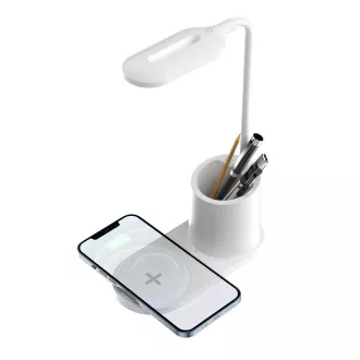 Platinet PDL1930W stolní LED lampa 3W stmívatelná, bezdrátové nabíjení, bílá Platinet PDL1930W stolní LED lampa 3W stmívatelná, bezdrátové nabíjení, bílá
