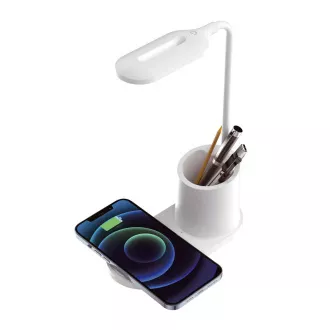 Platinet PDL1930W stolní LED lampa 3W stmívatelná, bezdrátové nabíjení, bílá Platinet PDL1930W stolní LED lampa 3W stmívatelná, bezdrátové nabíjení, bílá