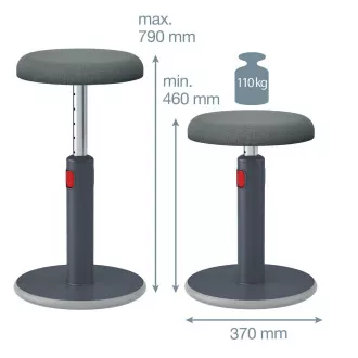Leitz Ergo Cosy ergonomická balanční židle, šedá Leitz Ergo Cosy ergonomická balanční židle, šedá