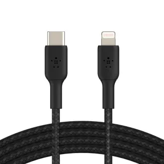 BELKIN kabel oplétaný USB-C - Lightning, 1m, černý BELKIN kabel oplétaný USB-C - Lightning, 1m, černý