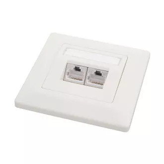 Zásuvka Solarix CAT6 STP 2 x RJ45 pod omítku bílá Zásuvka Solarix CAT6 STP 2 x RJ45 pod omítku bílá
