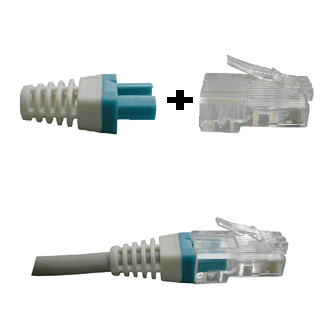 DATACOM Manžetka pro konektor RJ 45 modrá/bílá 100 ks