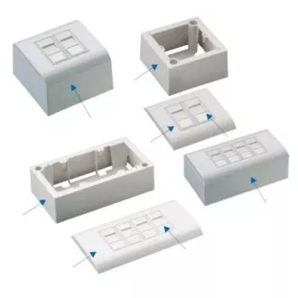 DATACOM Modul.dat.zásuvka UTP CAT5E 4xRJ45 na i pod omítku DATACOM Modul.dat.zásuvka UTP CAT5E 4xRJ45 na i pod omítku