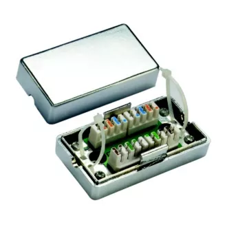 DATACOM Spojovací BOX STP Cat5e (2* zářez. pole) Silver DATACOM Spojovací BOX STP Cat5e (2* zářez. pole) Silver