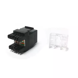 DATACOM UTP Keystone Cat5e černý Dual Slim zadní zářez DATACOM UTP Keystone Cat5e černý Dual Slim zadní zářez