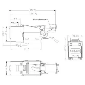 DATACOM STP Keystone 10G RJ45 CAT6A Silver DATACOM STP Keystone 10G RJ45 CAT6A Silver