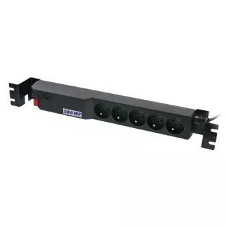 19" napáj.pan.Acar 504WF 5x220V-3m black+přep.ochr