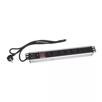 19" napájecí panel OC 5x230V+2xIEC 2m PPO SW Black 19" napájecí panel OC 5x230V+2xIEC 2m PPO SW Black