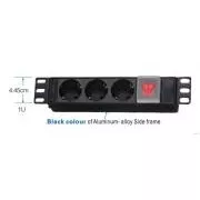 10" napájecí panel OC 3x230V-2m PPO Black