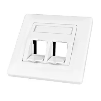Datová zásuvka pod omítku pro 2 moduly (45°),prázdná,RAL9010 Datová zásuvka pod omítku pro 2 moduly (45°),prázdná,RAL9010