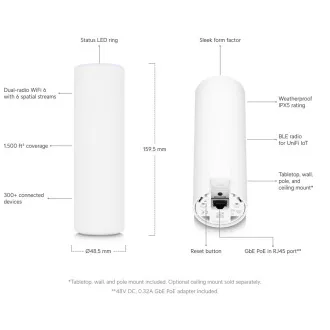 Ubiquiti U6-Mesh - UniFi AP WiFi 6 Mesh Ubiquiti U6-Mesh - UniFi AP WiFi 6 Mesh