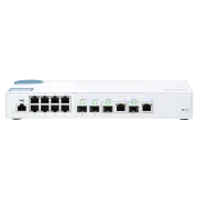 QNAP řízený switch QSW-M408-2C (12portů: 8x Gigabit port + 4x 10G SFP+ /2x 10GbE kombo porty)
