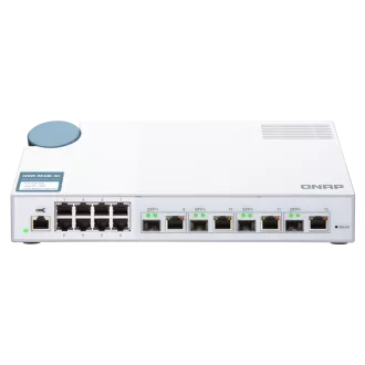 QNAP řízený switch QSW-M408-4C (12 portů: 8x Gigabit port + 4x 10G SFP+ / 10GbE kombo porty)