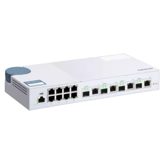 QNAP řízený switch QSW-M408-4C (12 portů: 8x Gigabit port + 4x 10G SFP+ / 10GbE kombo porty)