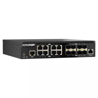QNAP řízený switch QSW-M3212R-8S4T (4x 10GbE porty + 8x 10G SFP+ porty, poloviční šířka) QNAP řízený switch QSW-M3212R-8S4T (4x 10GbE porty + 8x 10G SFP+ porty, poloviční šířka)