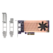QNAP QM2 series, 2 x PCIe 2280 M.2 SSD slots, PCIe Gen3 x 4 , 2 x Intel I225LM 2.5GbE NBASE-T port